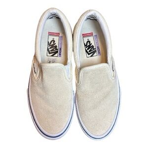 Vans Pop Cush Skateboard Shoes Beige Suede Slip On Men’s Size 7.0 Unisex